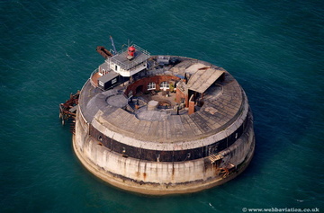 Spitbank Fort  Portsmouth  Hampshire  England UK aerial photograph