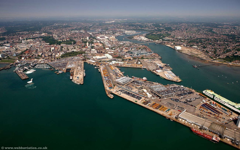 Southampton docks Hampshire  England UK aerial photograph