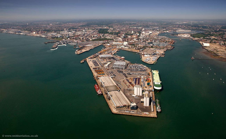 Southampton docks Hampshire  England UK aerial photograph