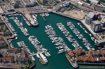 Southampton Marina  Hampshire  England UK aerial photograph