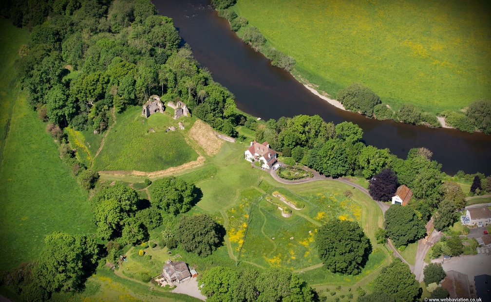 Clifford Castle, Herefordshire from the air