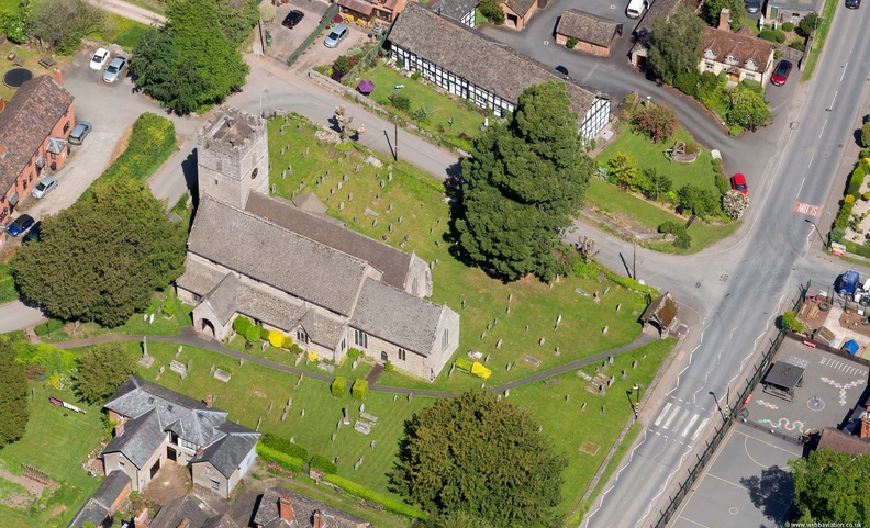 St. Mary Magdalene Church Eardisley  Herefordshire from the air