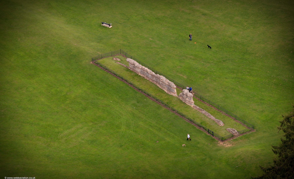 The Roman Wall of St Albans, Verulamium aerial photo