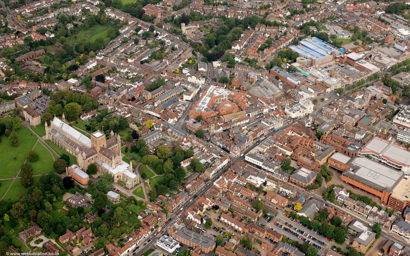 St Albans town centre aerial photo