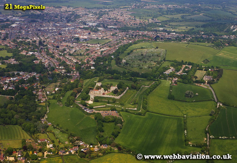 Carisbrooke Castle Isle of Wight England UK aerial photograph