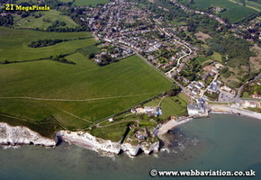 Freshwater Bay  Isle of Wight England UK aerial photograph