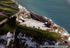 the Needles Battery Isle of Wight   England UK aerial photograph