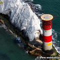 the Needles lighthouse  Isle of Wight   England UK aerial photograph