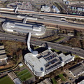 Ashford International train station from the air