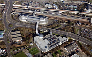 Ashford International train station from the air
