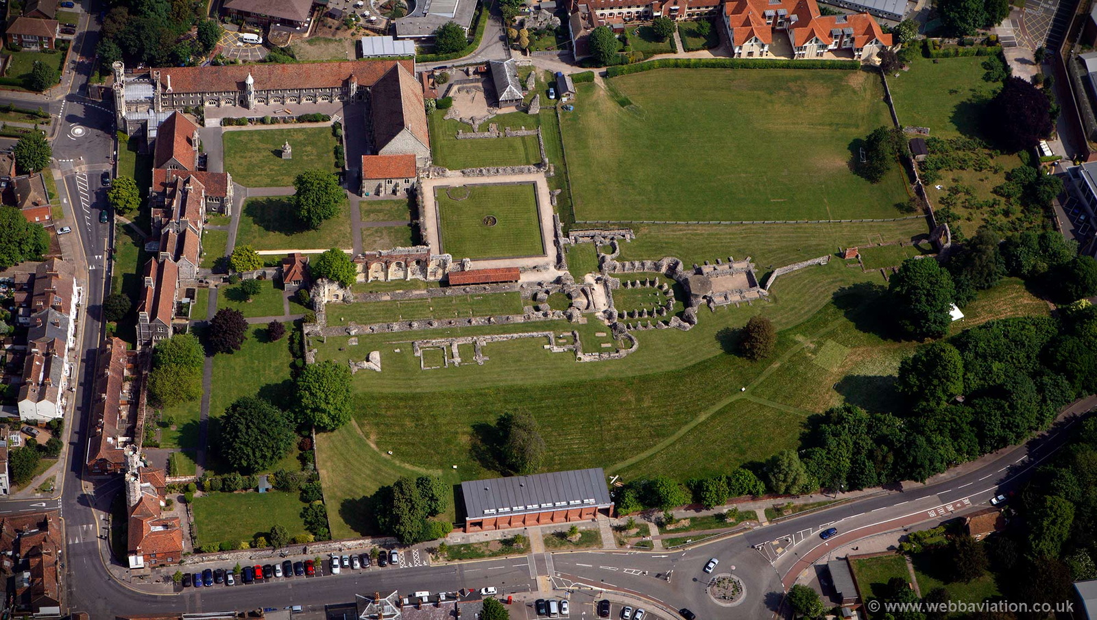St Augustine's Abbey Canterbury from the air