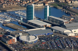 Chatham Dockside retail park from the air
