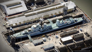 HMS Cavalier from the air