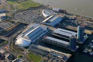 Chatham Dockside retail park Chatham from the air