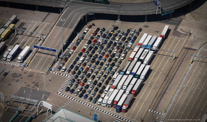 Dover ferry queue Dover from the air