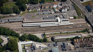 Dover Priory railway station from the air