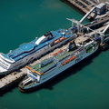 P&O ferry at Dover from the air
