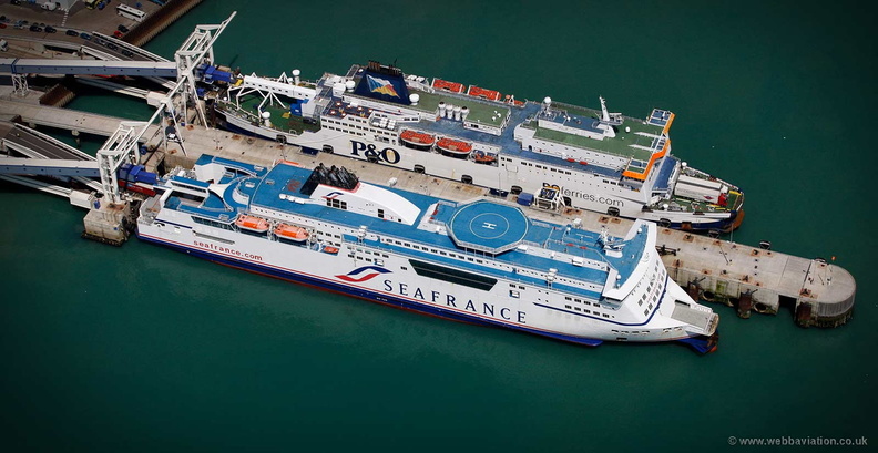 SeaFrance Berlioz in the Port of Dover  from the air