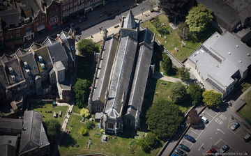St Mary's Church, Dover from the air