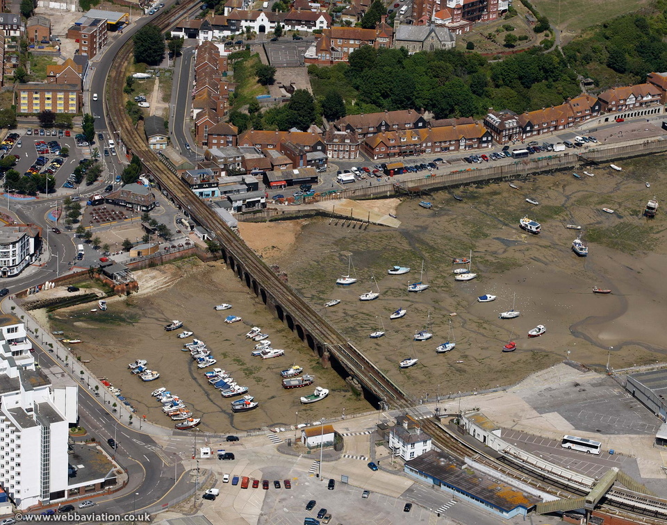 Folkestone Harbour Viaduct and Swing Bridge  from the air
