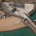 Folkestone Harbour railway station from the air