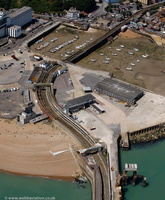 Folkestone Harbour railway station from the air