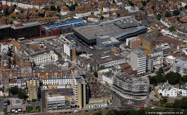 Folkestone town centre from the air