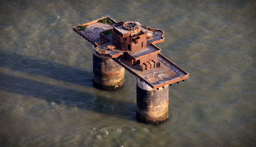 Knock John Fort,  Maunsell Sea Fort from the air