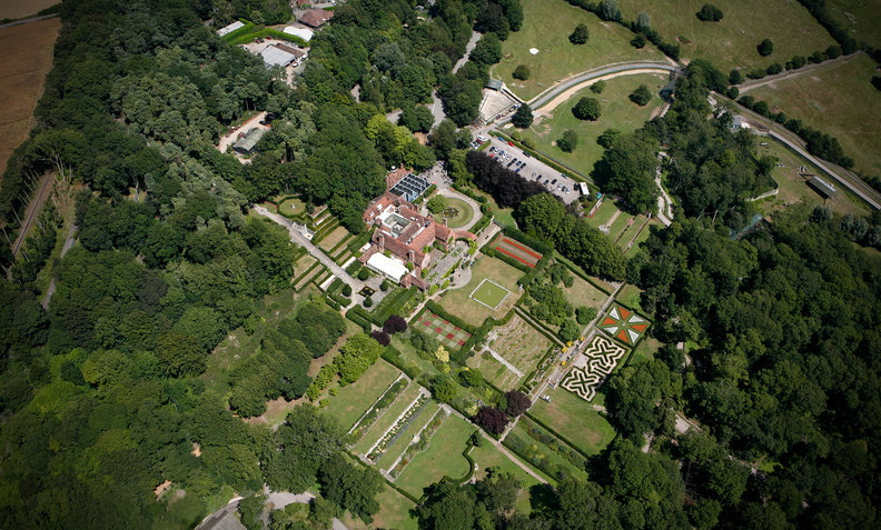 Port Lympne mansion house from the air