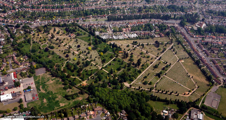 Maidstone Cemetery from the air