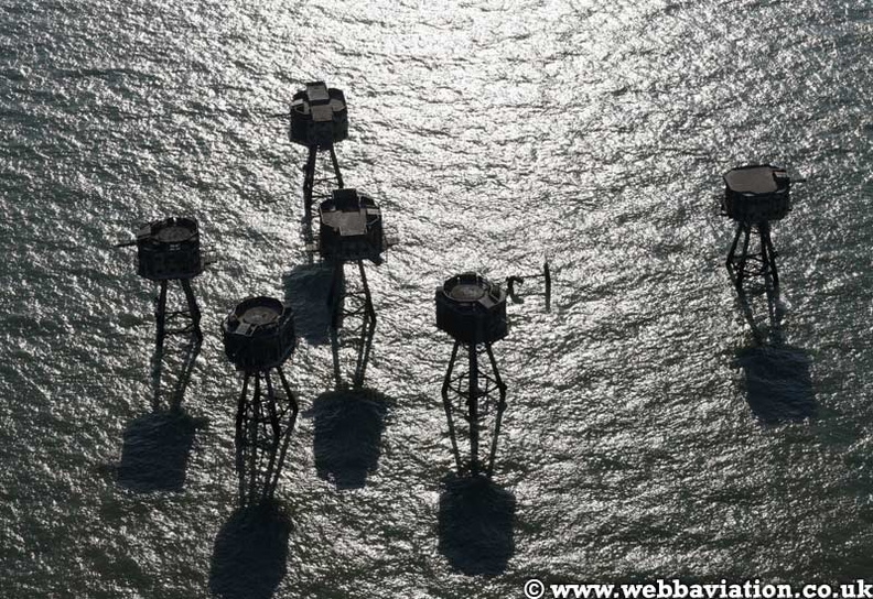 Maunsell Sea Forts aerial photograph 
