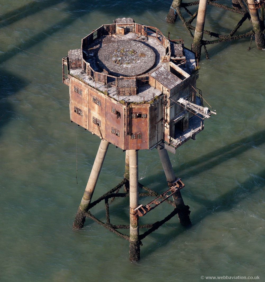 Shivering Sands Sea Fort from the air