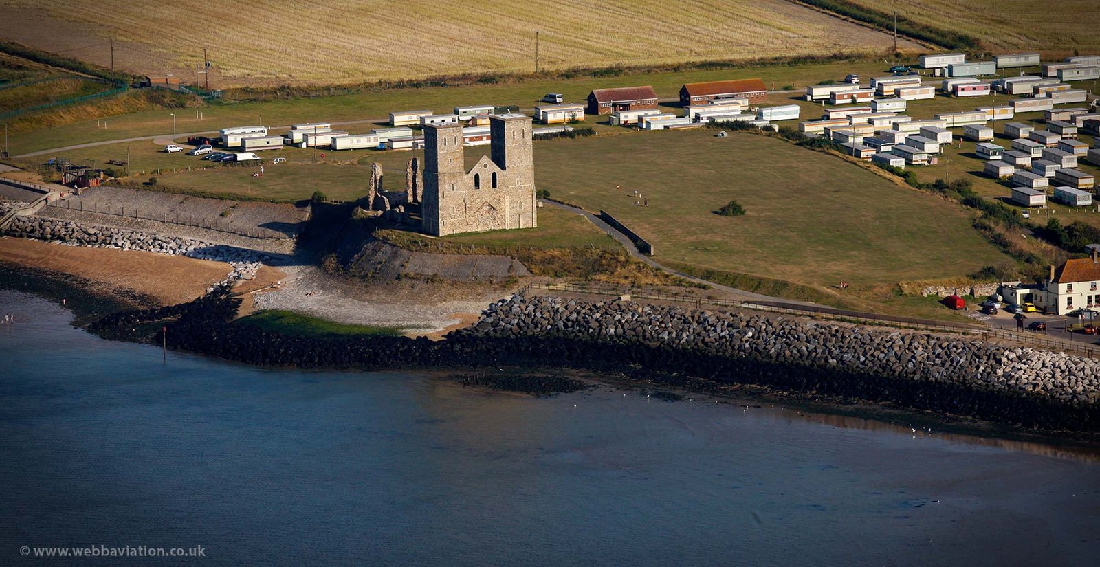 St Mary's Church Reculver from the air