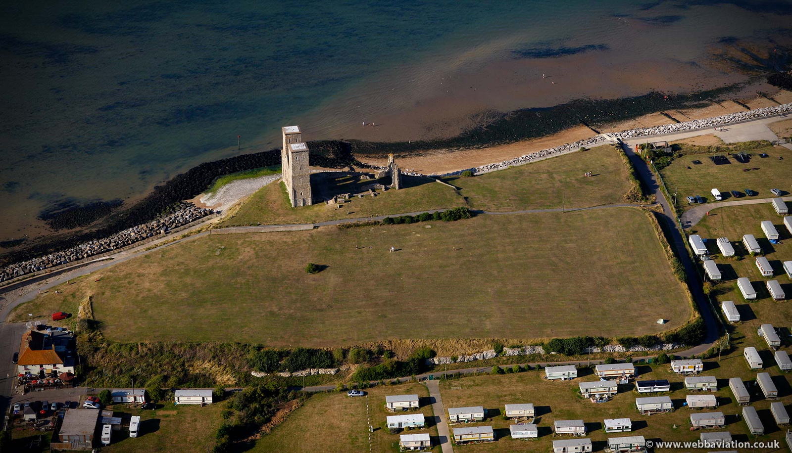 Reculver Roman Fort - Regulbium from the air