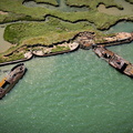 shipwrecks on the River Medway  from the air