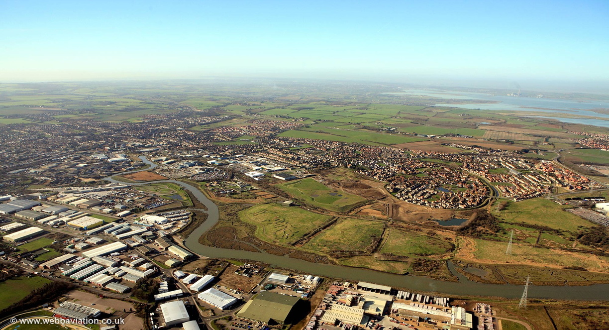 Milton Creek Country Park Sittingbourne from the air