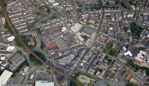 Accrington town centre from the air 