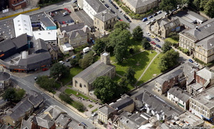 St James' Church  Accrington from the air 