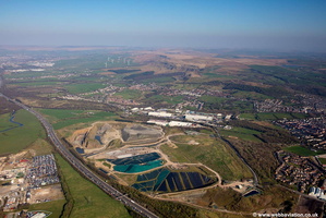 Whinney Hill Quarry Landfill refuse site  Accrington aerial photograph
