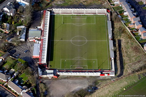 the Crown Ground Accrington , home stadium of Accrington Stanley Football Club from the air 
