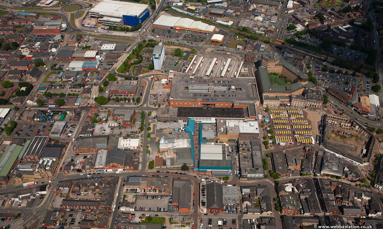 Ashton-under-Lyne town centre from the air | aerial photographs of ...