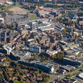 Blackburn town centre from the north west looking south east from the air
