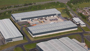 Fagan & Whalley distribution depot, Frontier Park, Blackburn from the air
