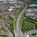 Junction 4 of the M65 motorway , Earcroft Interchange,  Blackburn from the air