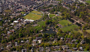 Corporation Park Blackburn  from the air  