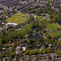 Corporation Park Blackburn  from the air  