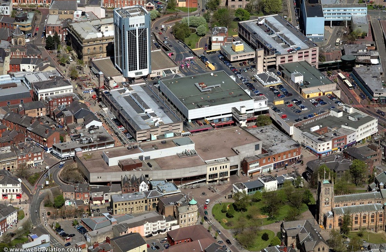 Blackburn Shopping centre from the air  