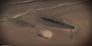 Abana shipwreck in Blackpool from the air