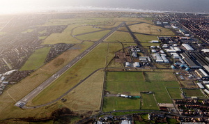 Blackpool Airport  Lancashire UK aerial photograph