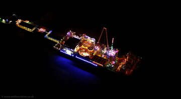 Blackpool South Pier during the Blackpool Illuminations aerial photograph